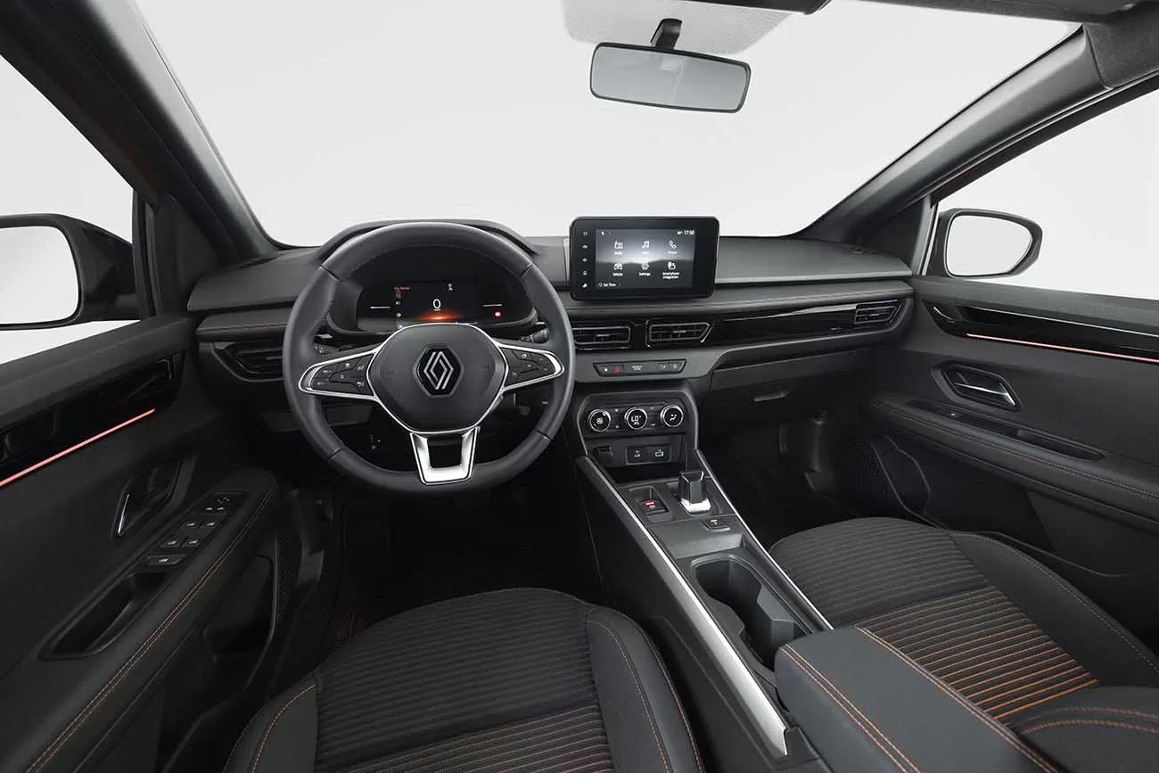 O interior do Renault Kardian foi projetado para oferecer uma experiência de condução moderna e tecnológica. 