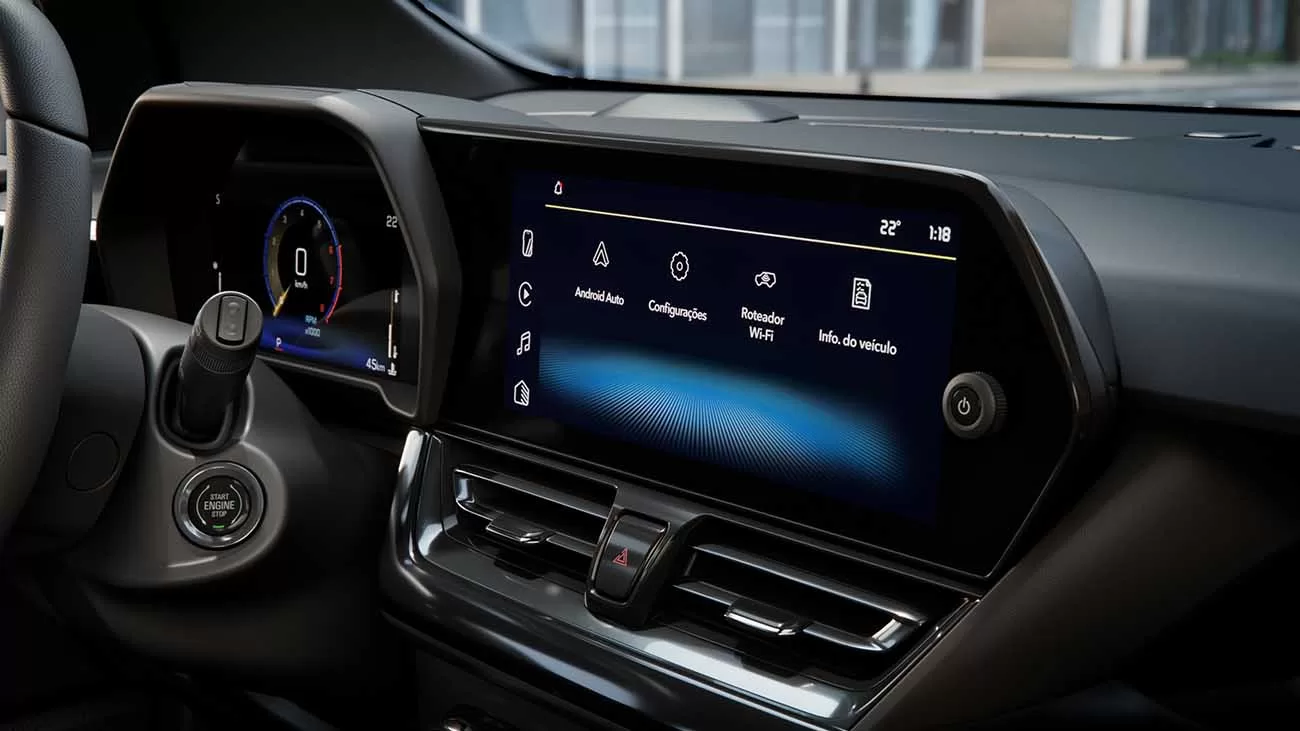 Conectividade Avançada: Última geração do MyLink integrada ao quadro de instrumentos digital e recursos OnStar e myChevrolet app.
