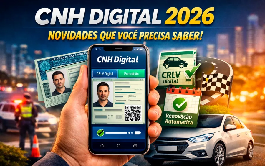 Renovação da CNH tem novas regras em 2026: confira tudo sobre a CNH Brasil e quem tem direito a renovação automática pela CNH Digital