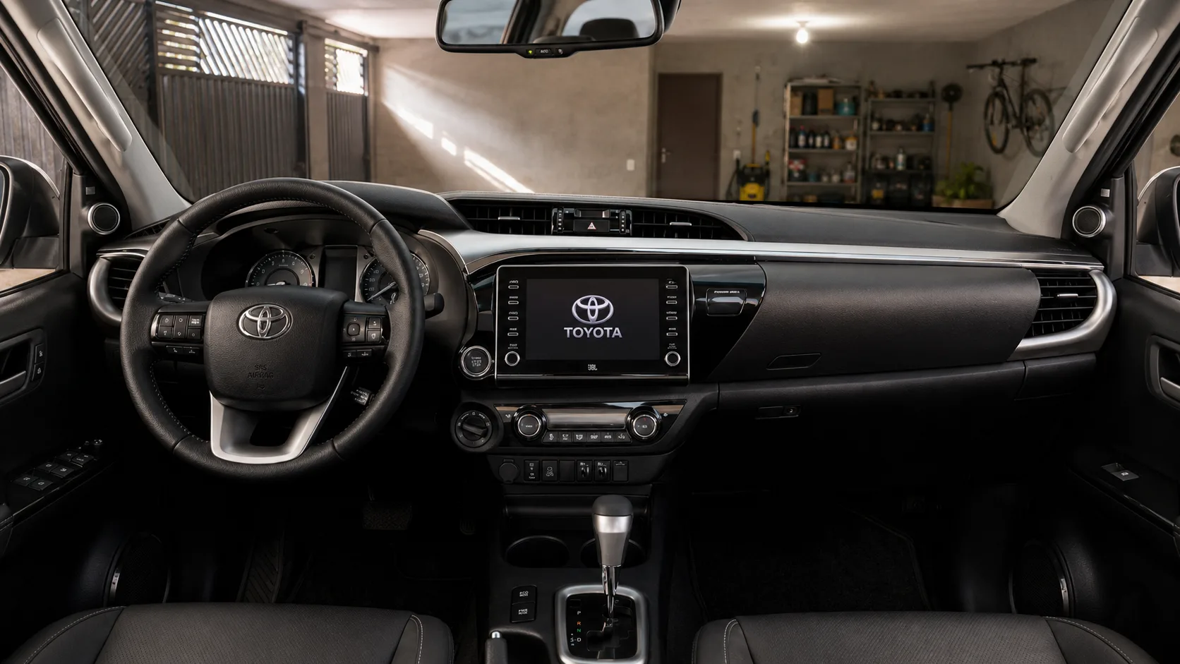 A direção hidráulica pesa nas manobras, mas fica firme rodando; o automático de 6 marchas e a tração 4x4 tornam a condução previsível.