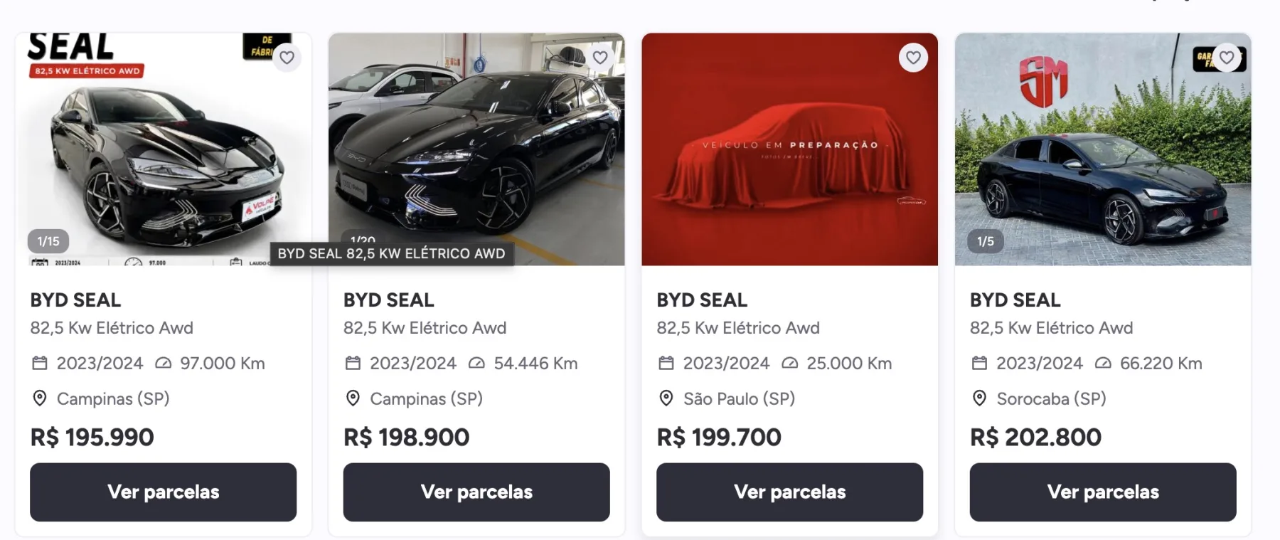 Anuncios encontrados no Webmotors (reprodução)