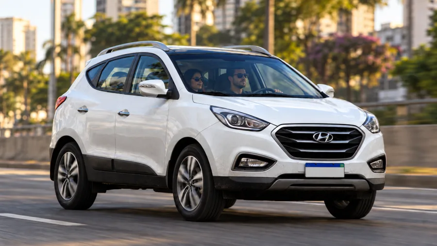 Hyundai ix35 chegou ao Brasil em 2010 enfrentando Honda CR-V, Toyota RAV4 e Kia Sportage, ganhou motor flex de até 178 cv e virou um SUV usado que ainda chama atenção com do tamanho do Jeep Compass