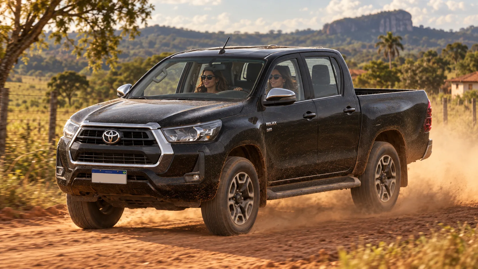 Toyota Hilux SRV 2.8 2023 entrega 204 cv, 50,9 kgfm e a conhecida robustez da linha numa picape que encara estrada ruim com a serenidade de quem já esperava encontrar lama.